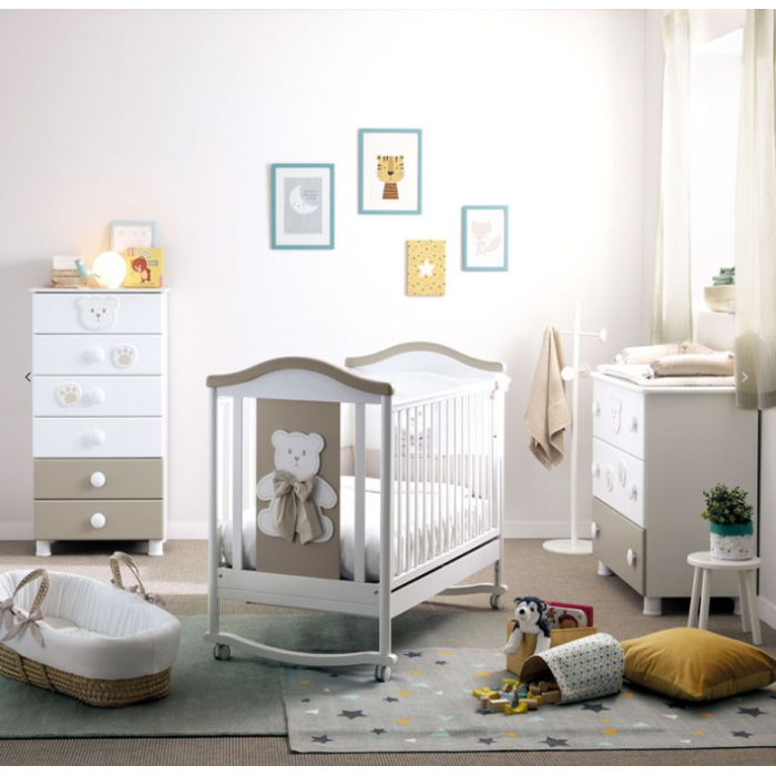 Βρεφικό κρεβάτι  Lillo B Bianco - Tortora PALI