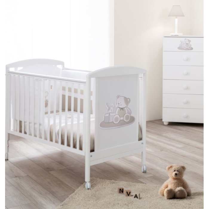 Βρεφικό κρεβάτι Lulu Bianco/Tortora Pali