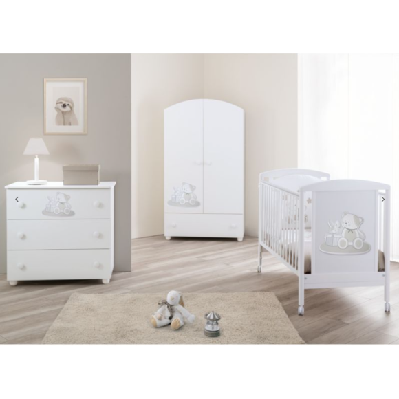 Βρεφικό κρεβάτι Lulu Bianco/Tortora Pali