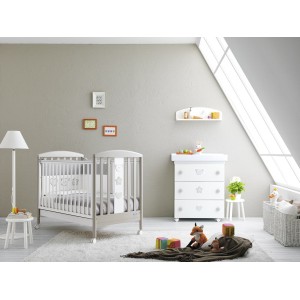 Βρεφικό Κρεβάτι Pali Birillo Λευκό/Μπεζ Βρεφικό Κρεβάτι Pali Birillo Λευκό/Μπεζ