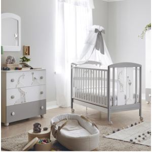Βρεφικό Κρεβάτι  Savana Χρώμα Bianco/Grigio PALI