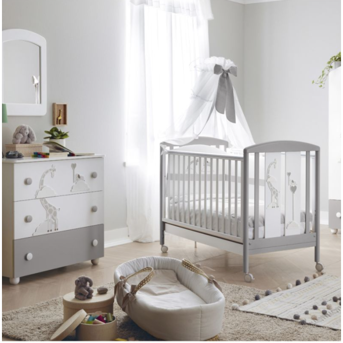 Βρεφικό Κρεβάτι  Savana Χρώμα Bianco/Grigio PALI