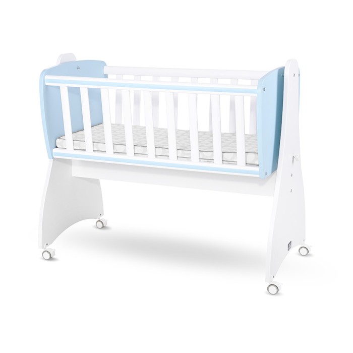 Βρεφικό Ξύλινο Λίκνο First Dreams White/ Baby Blue New Lorelli
