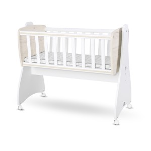 Βρεφικό Ξύλινο Λίκνο First Dreams White/ Light Oak New Lorelli