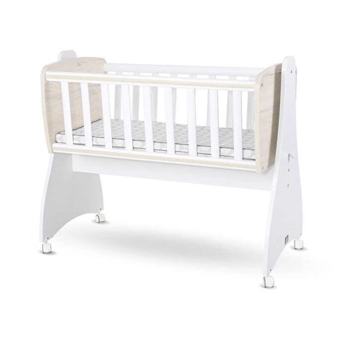 Βρεφικό Ξύλινο Λίκνο First Dreams White/ Light Oak New Lorelli