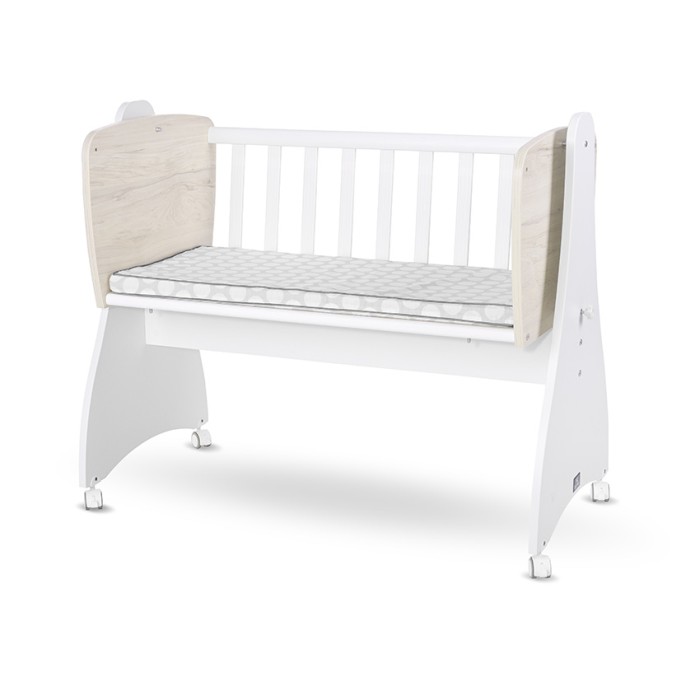 Βρεφικό Ξύλινο Λίκνο First Dreams White/ Light Oak New Lorelli