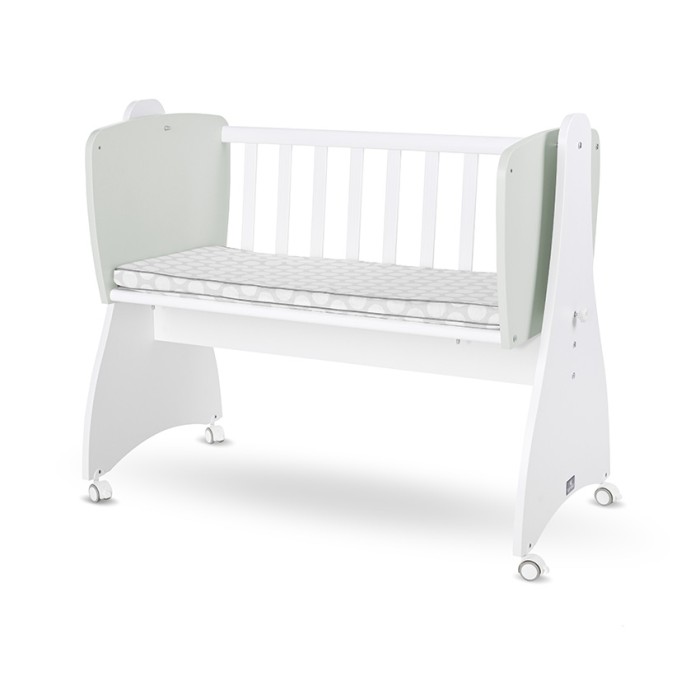 Βρεφικό Ξύλινο Λίκνο First Dreams White/ Minlky Green New Lorelli