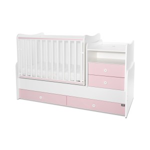 Βρεφικό Πολυμορφικό Κρεβατάκι Combo White/Orchid Pink Lorelli