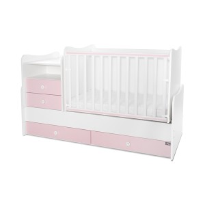 Βρεφικό Πολυμορφικό Κρεβατάκι Combo White/Orchid Pink Lorelli