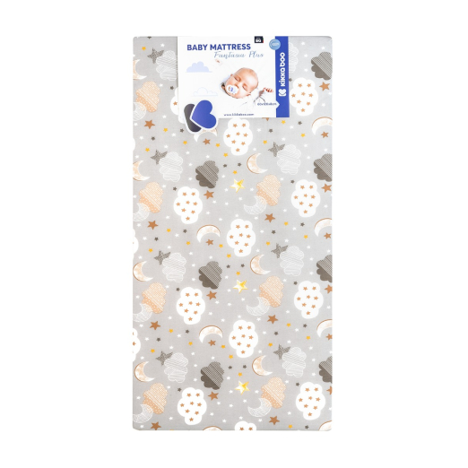 Βρεφικό Στρώμα Fantasia Plus 60x120x8cm Σύννεφα Γκρι Kikka Boo