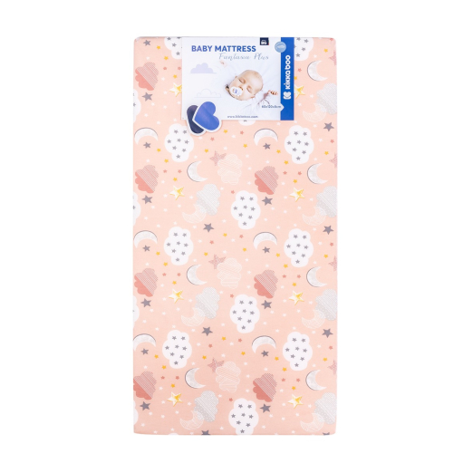 Βρεφικό Στρώμα Fantasia Plus 60x120x8cm Σύννεφα Ροδάκινο Kikka Boo