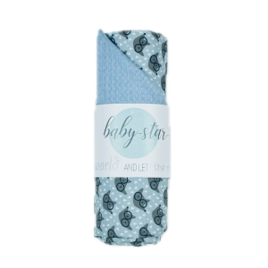 Wolves Σιελ Κουβερτάκι Πικέ Baby Star Wolves Σιελ Κουβερτάκι Πικέ Baby Star