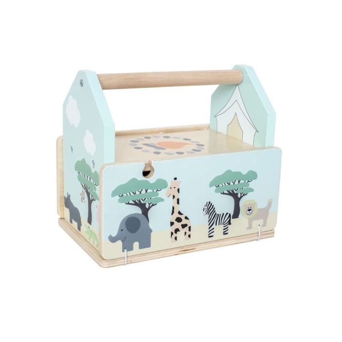 Ξύλινο Βαλιτσάκι Με Ζώα Της Ζούγκλας & Αυτοκίνητα Jabadabado Ξύλινο Βαλιτσάκι Με Ζώα Της Ζούγκλας & Αυτοκίνητα Jabadabado