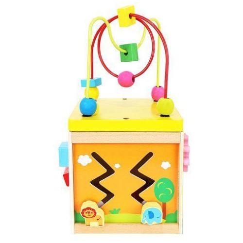 Ξύλινος Εκπαιδευτικός Κύβος Με Ρολόι Ξύλινος Εκπαιδευτικός Κύβος Με Ρολόι