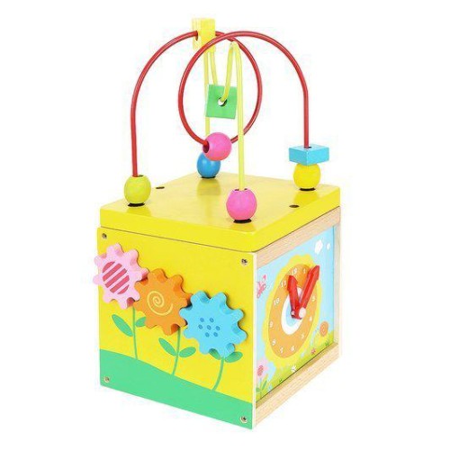 Ξύλινος Εκπαιδευτικός Κύβος Με Ρολόι Ξύλινος Εκπαιδευτικός Κύβος Με Ρολόι