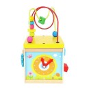 Ξύλινος Εκπαιδευτικός Κύβος Με Ρολόι Ξύλινος Εκπαιδευτικός Κύβος Με Ρολόι