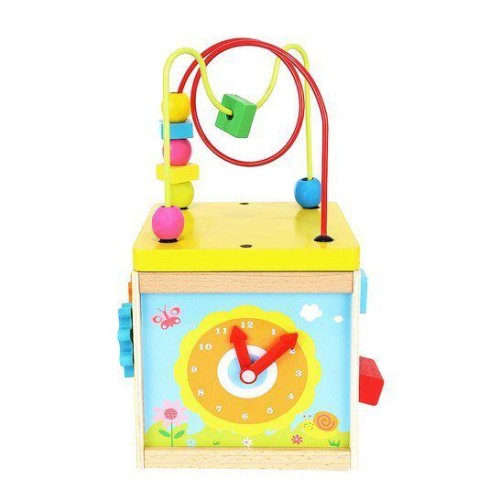Ξύλινος Εκπαιδευτικός Κύβος Με Ρολόι Ξύλινος Εκπαιδευτικός Κύβος Με Ρολόι