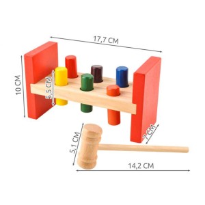 Ξύλινος Πάγκος Με Καρφώματα & Σφυράκι Ξύλινος Πάγκος Με Καρφώματα & Σφυράκι