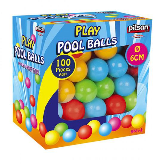 Χρωματιστά Μπαλάκια Play Pool Balls 6cm 100τμχ Pilsan 06400