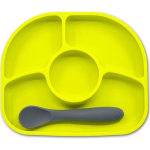 Yumi Πιάτο Σιλικόνης με Χωρίσματα Lime Bbluv