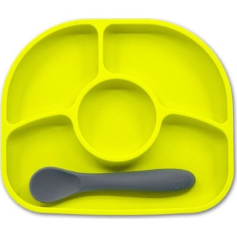 Yumi Πιάτο Σιλικόνης με Χωρίσματα Lime Bbluv Yumi Πιάτο Σιλικόνης με Χωρίσματα Lime Bbluv