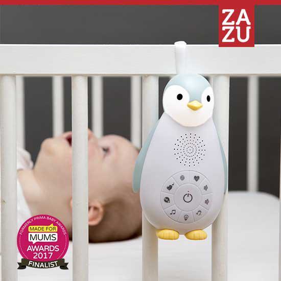 ZOE Πιγκουίνος φορητή βρεφική συσκευή ύπνου Bluetooth φως νυκτός χτύπο καρδιάς λευκοί ήχοι ZAZU BLUE