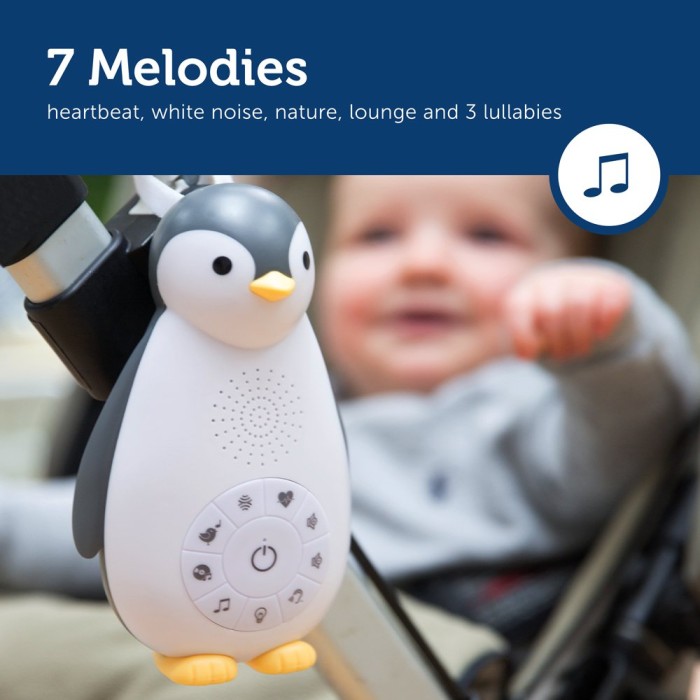 ZOE Πιγκουίνος φορητή βρεφική συσκευή ύπνου Bluetooth φως νυκτός χτύπο καρδιάς λευκοί ήχοι ZAZU Γκρι ZOE Πιγκουίνος φορητή βρεφική συσκευή ύπνου Bluetooth φως νυκτός χτύπο καρδιάς λευκοί ήχοι ZAZU Γκρι