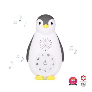 ZOE Πιγκουίνος φορητή βρεφική συσκευή ύπνου Bluetooth φως νυκτός χτύπο καρδιάς λευκοί ήχοι ZAZU Γκρι